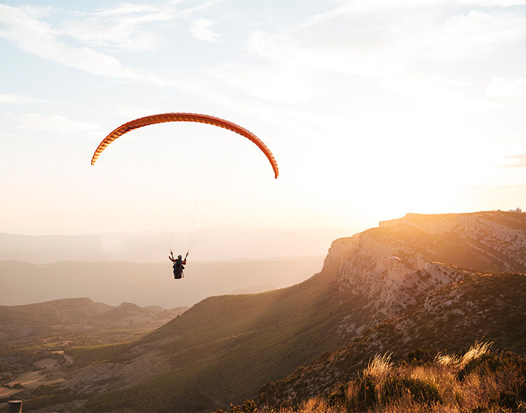 A paraglider in sky A paraglider in sky