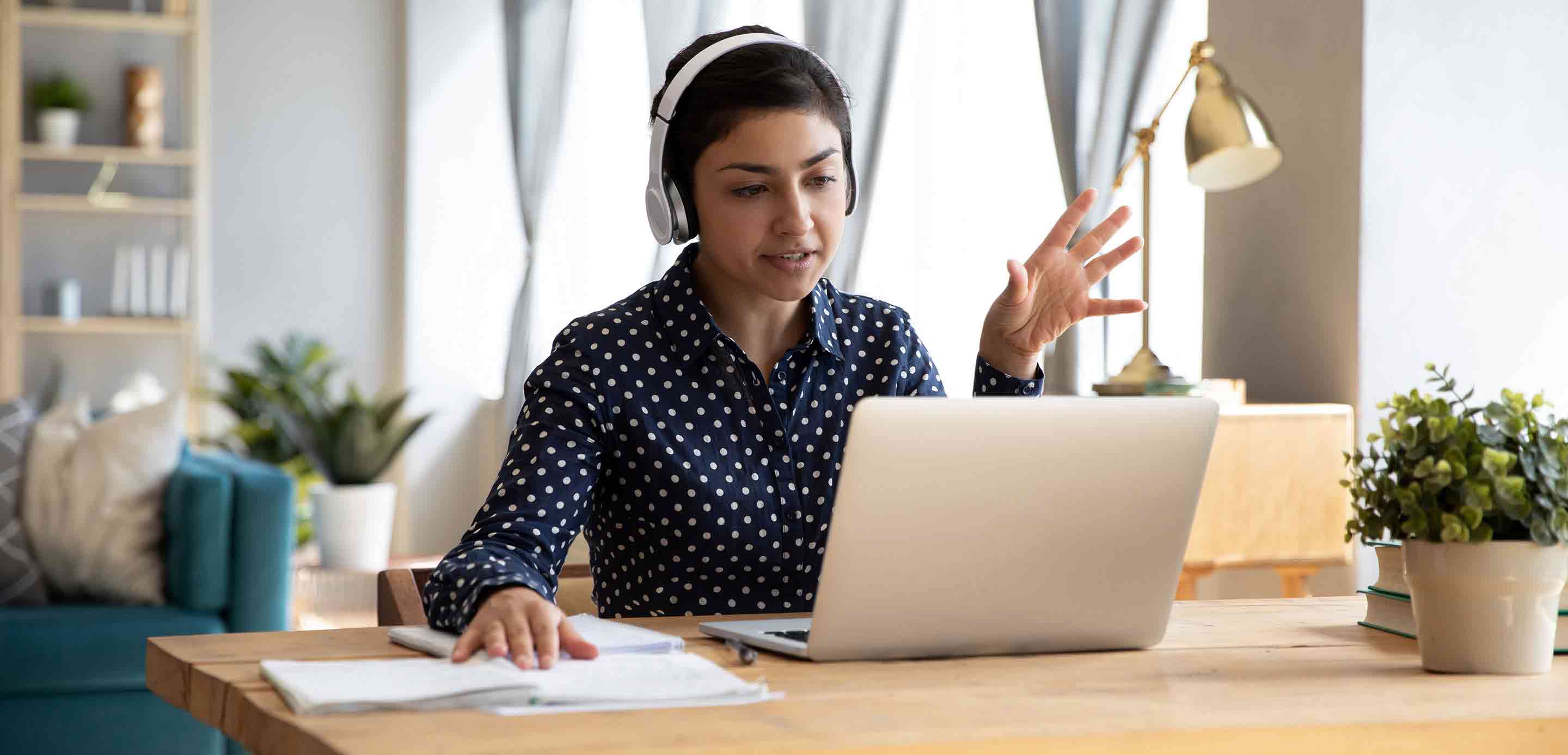 Woman working in her home office Woman working in her home office