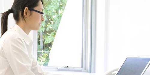 Woman using a computer