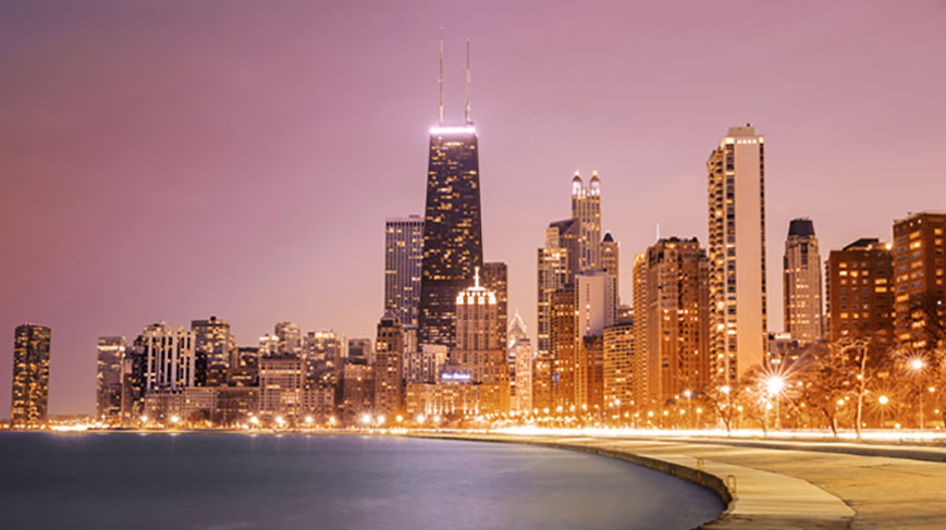 urban cityscape at night