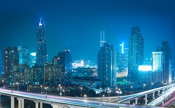 Aerial view of a cityscape at night Aerial view of a cityscape at night