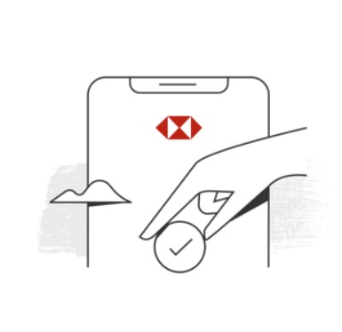 Graphic depicting a sucessful HSBC online transaction Graphic depicting a sucessful HSBC online transaction